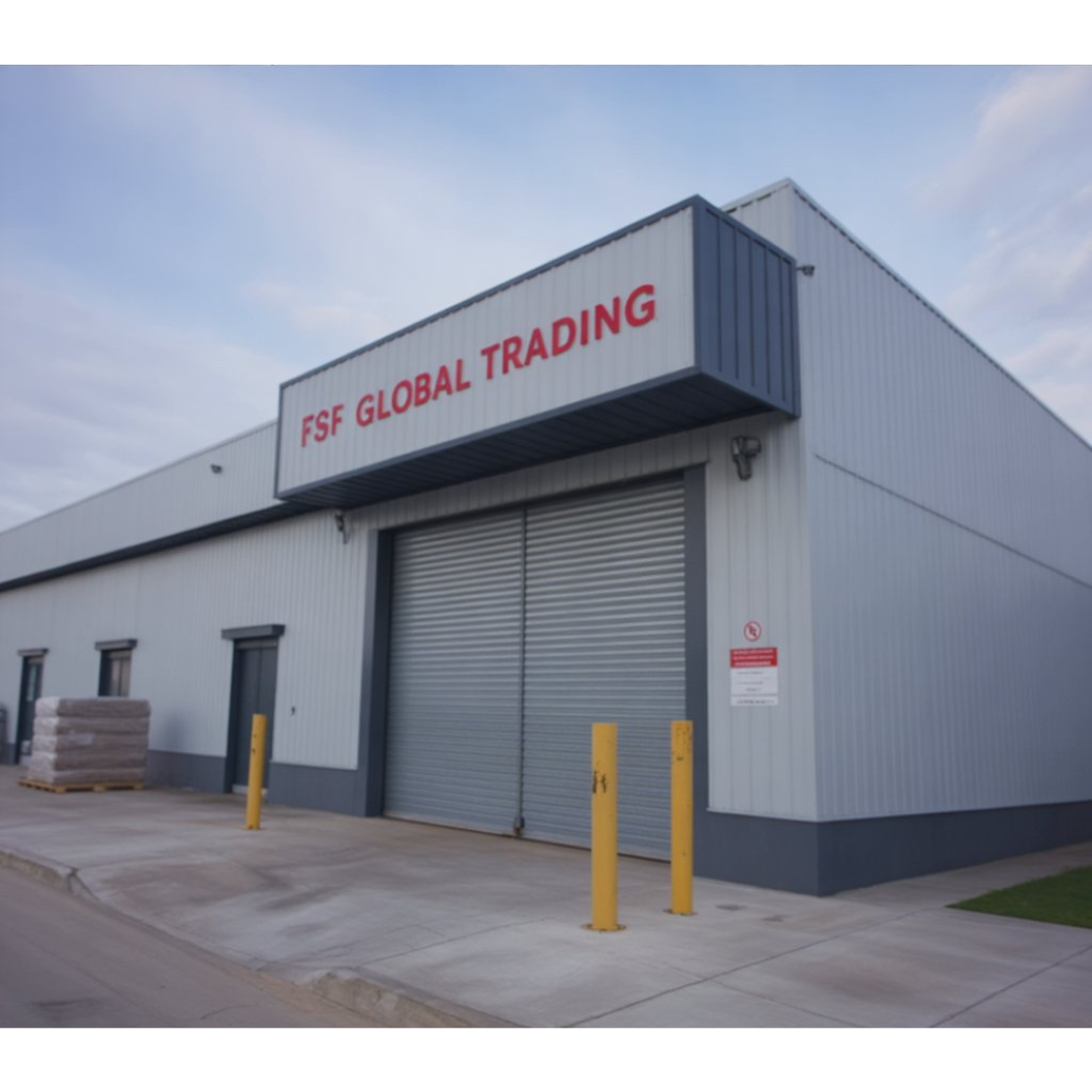 FSF Global Trading warehouse exterior and racks