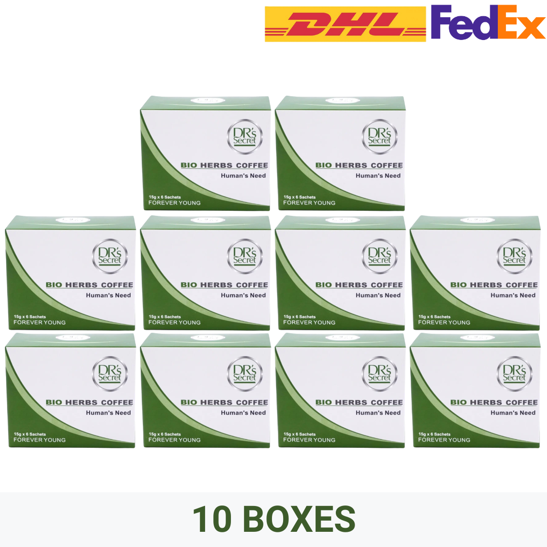 drs secret bio herbs coffee 10 boxes