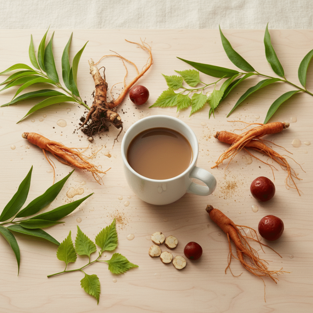 DR's Secret Bio Herbs Coffee blend with Tongkat Ali and Ginseng, offering discreet, natural herbal support for erectile dysfunction and libido